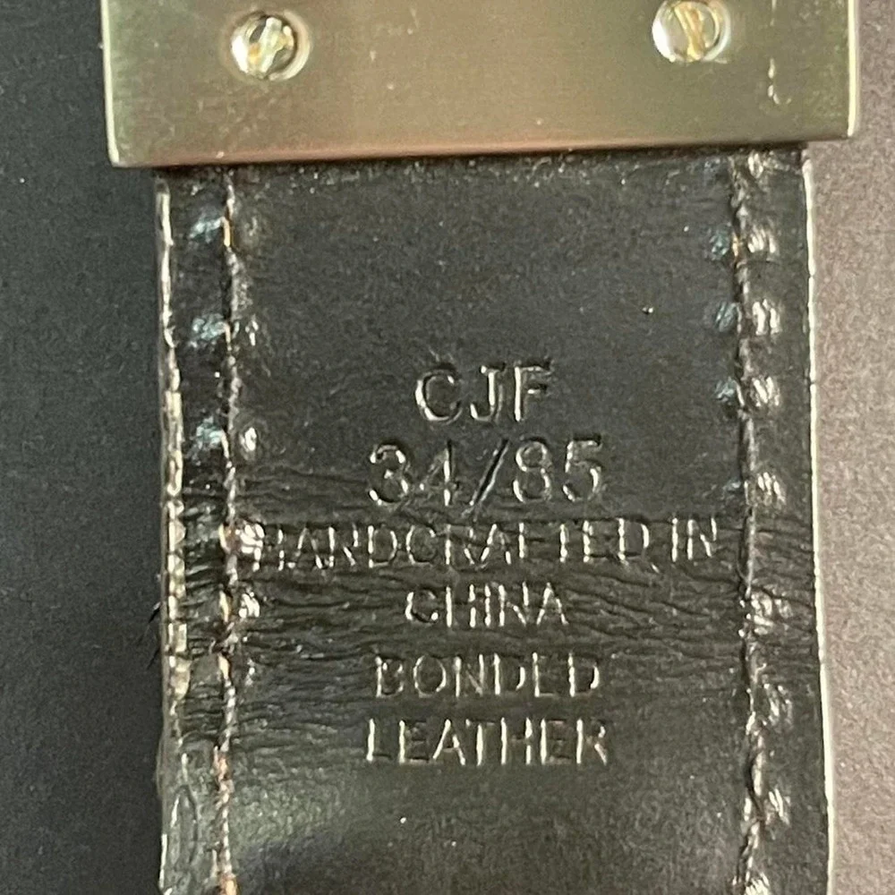 CJF Brown and black braided leather belt with silver buckle 34/85